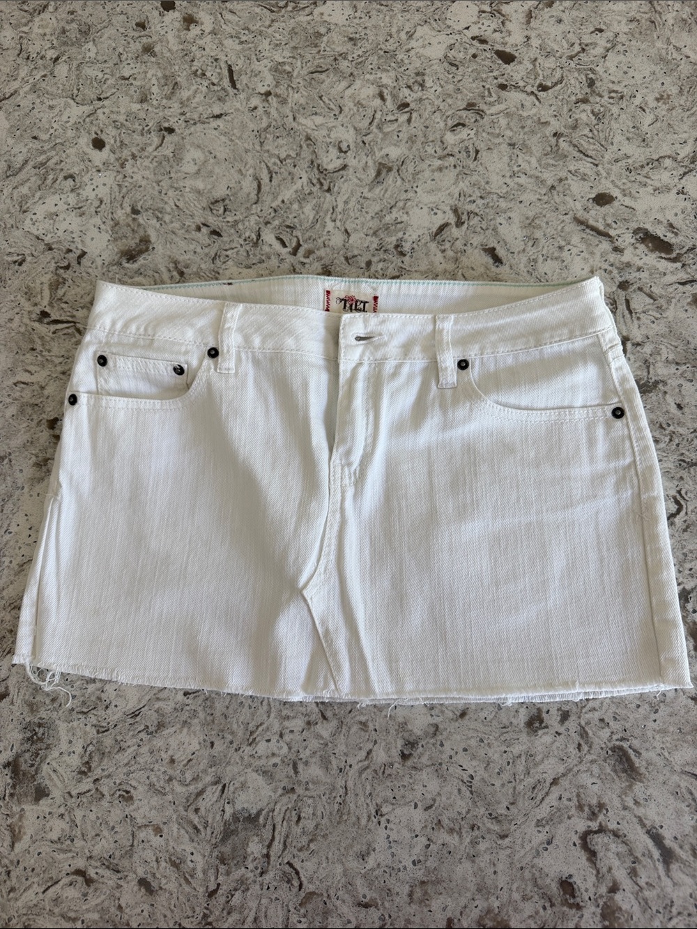 Tilt White Denim Mini Skirt